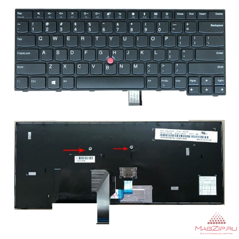 Клавиатура для ноутбука Lenovo Thinkpad E470 E475 черная с указателем