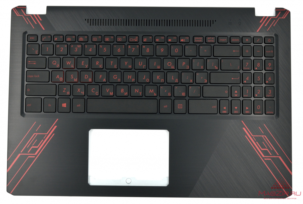 Клавиатура для ноутбука ASUS FX570UD черная + верхняя крышка черная