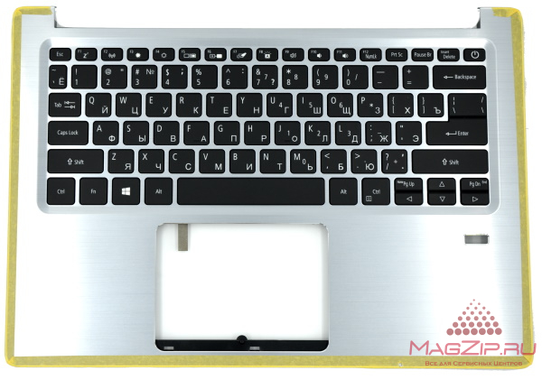 Клавиатура для ноутбука Acer Swift 3 SF 314-54G + topcase серебро, клавиши черные, с подсветкой