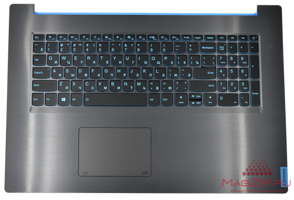 Топкейс с клавиатурой и с тачпадом для ноутбука Lenovo L340-17IRH с голубой подсветкой