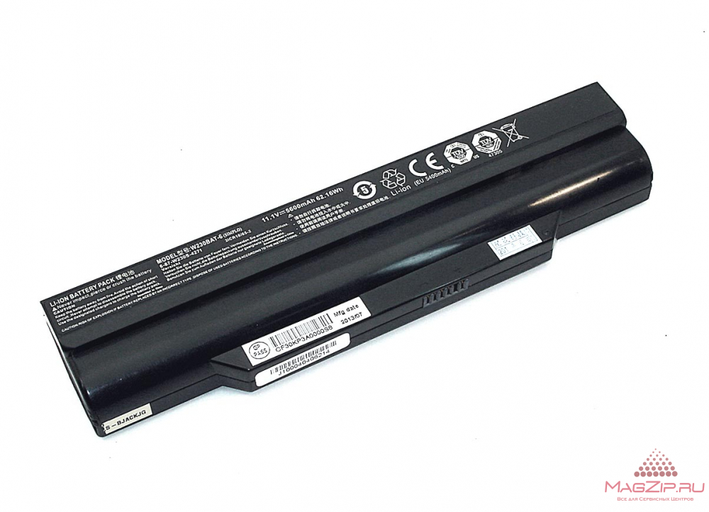 Аккумуляторная батарея для ноутбукa Clevo 6-87-W230S-427 (W230BAT-6) 11.1V 5600mah 62.16WH