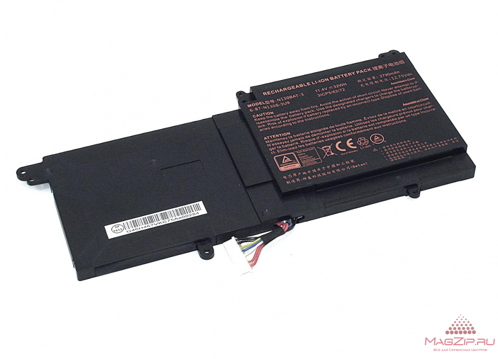 Аккумуляторная батарея для ноутбукa Clevo N130BU Sager NP3130 (N130BAT-3) 11.4V 36Wh