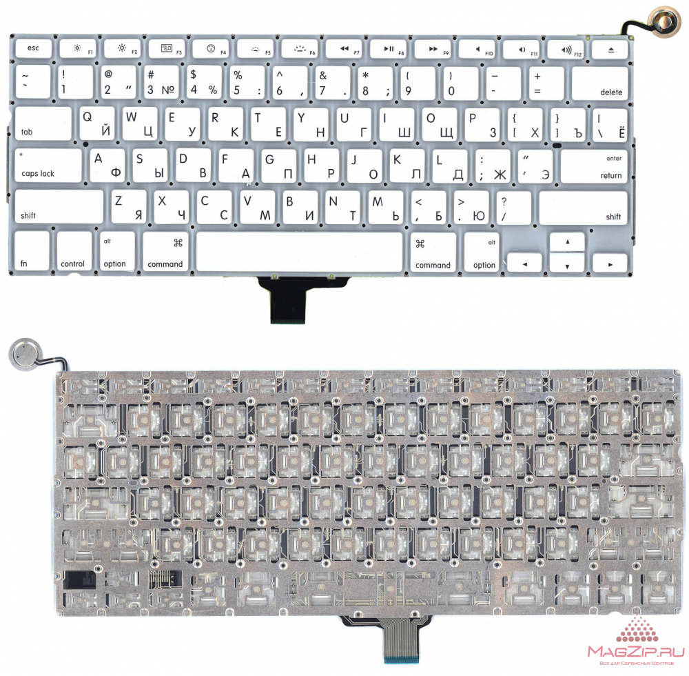 Клавиатура для ноутбука Macbook A1342 2009/2010 белая 13,3' плоский Enter