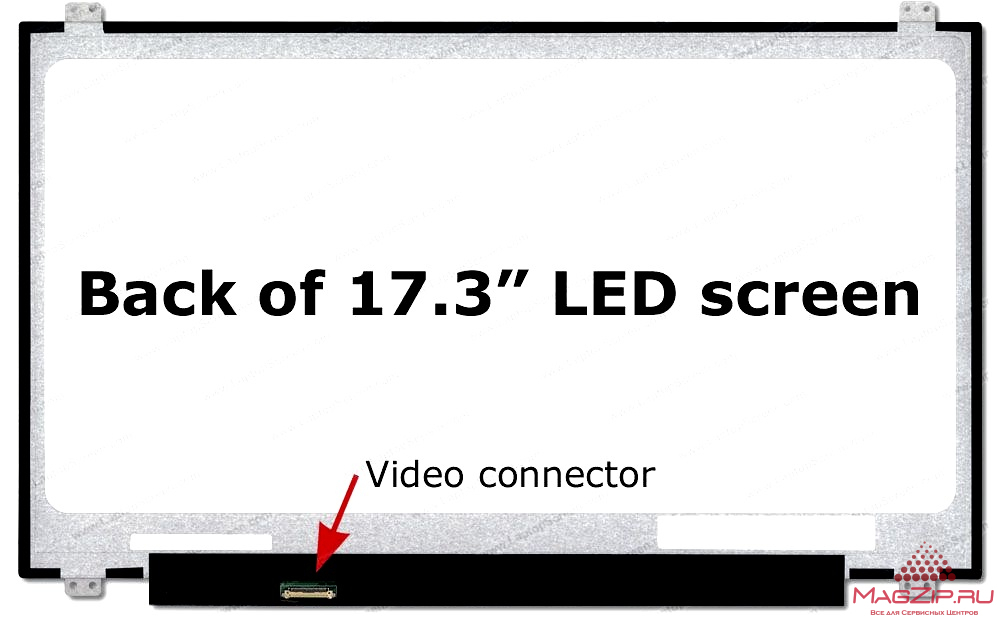 Матрица (экран) для ноутбука 17,3' LED Slim 1600x900 30 pin, N173FGA-E44 уши вверх/вниз