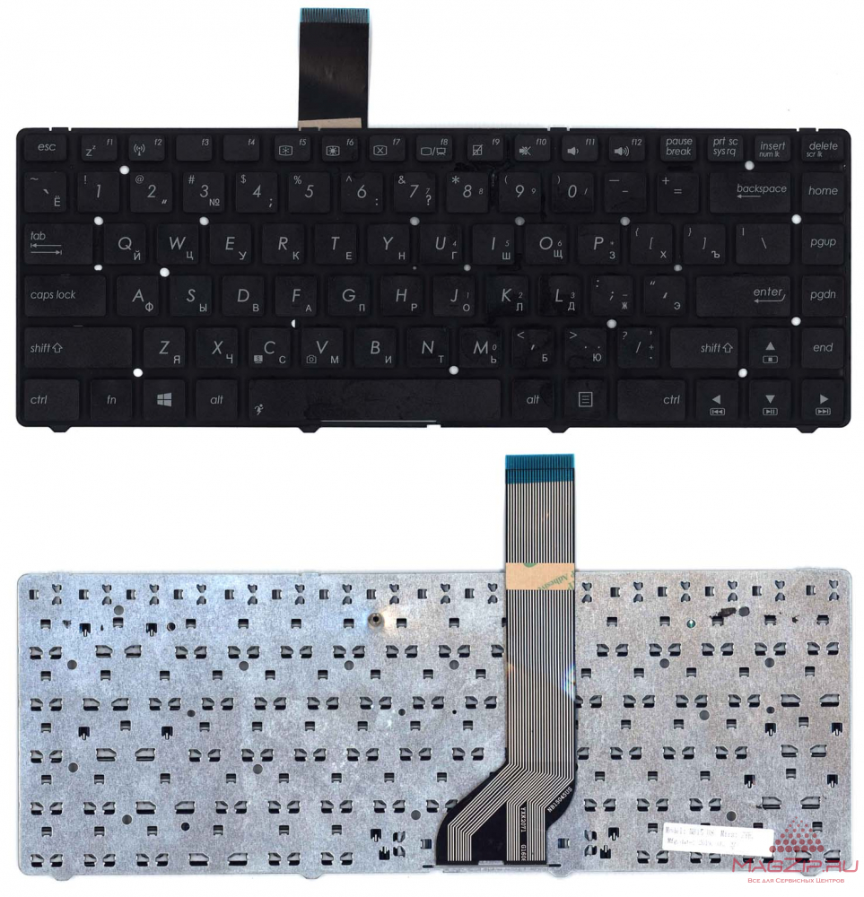 Клавиатура для ноутбука Asus K45A K45DE K45V K45V черная без рамки