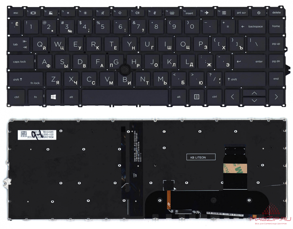 Клавиатура для ноутбука HP Elitebook 745 G7 745 G8 черная с подсветкой и указателем
