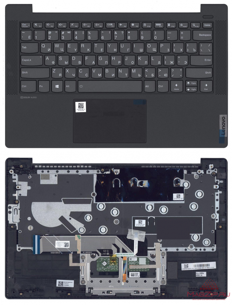 Клавиатура для ноутбука Lenovo Ideapad 5-14IIL05 топкейс черный