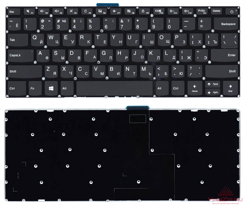 Клавиатура для ноутбука Lenovo Ideapad S145-14API черная