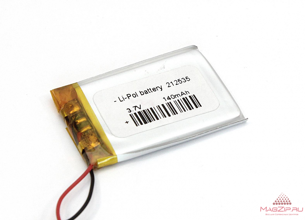 Аккумулятор Li-Pol (батарея) 2.1*25*35мм 2pin 3.7V/140mAh