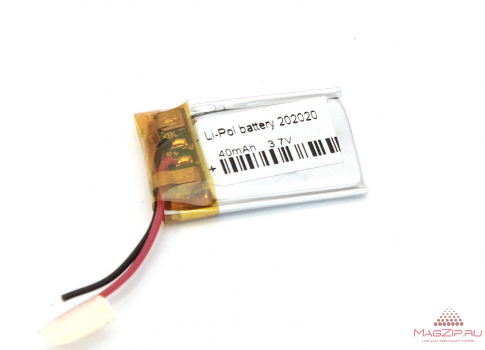 Аккумулятор Li-Pol (батарея) 2*20*20мм 2pin 3.7V/40mAh