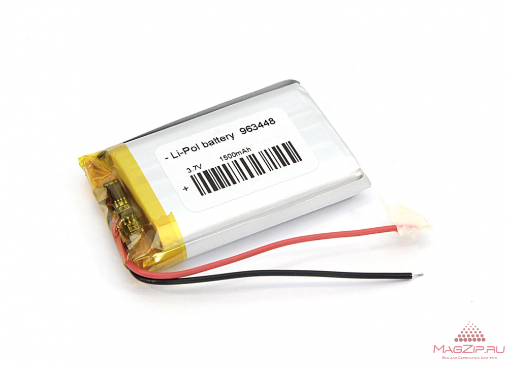 Аккумулятор Li-Pol (батарея) 9.6*34*48мм 2pin 3.7V/1500mAh