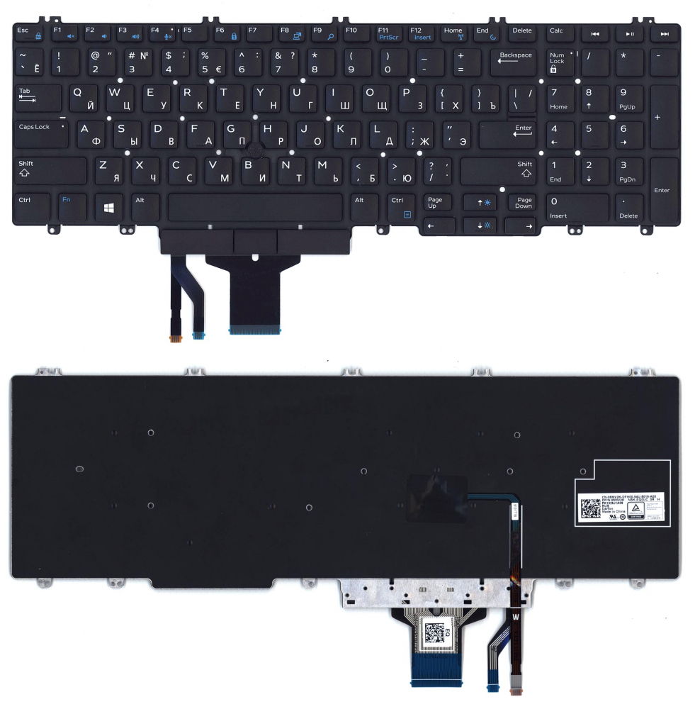 Клавиатура для ноутбука Dell Precision 7530 7730 черная без подсветки