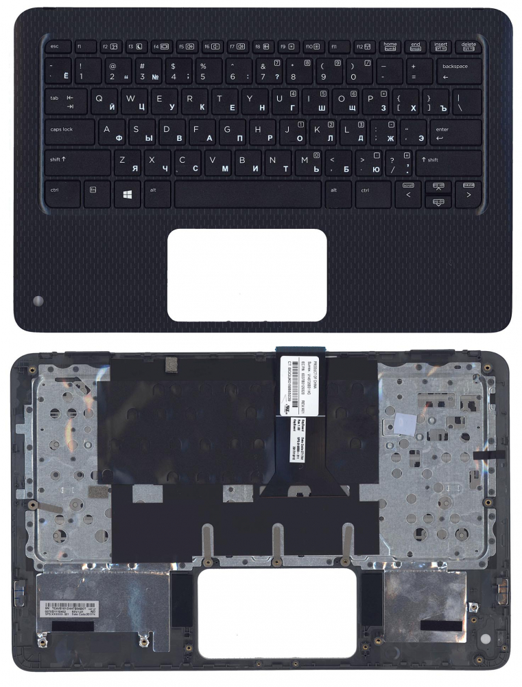 Клавиатура для ноутбука HP Probook X360 11 G1 EE G2 EE черная топ-панель