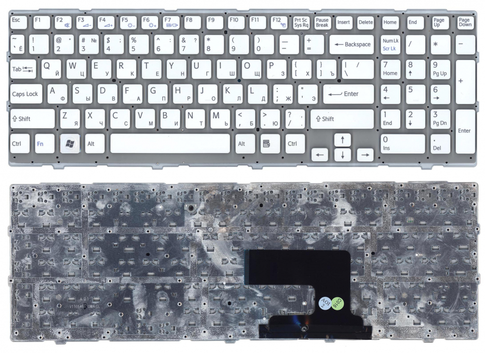 Клавиатура для ноутбука Sony Vaio VPC-EE VPCEE белая без рамки