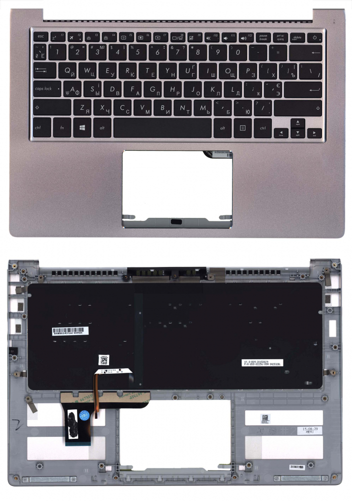 Клавиатура для ноутбука Asus UX303 верхняя панель с подсветкой