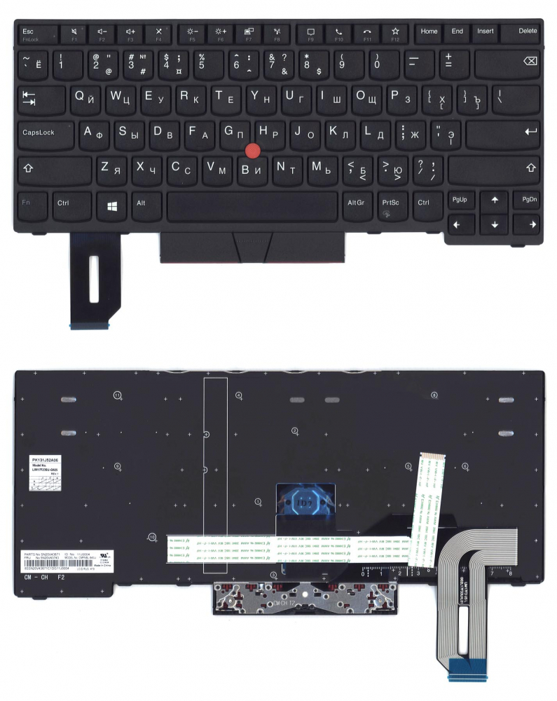 Клавиатура для ноутбука Lenovo Thinkpad T14 P14s черная