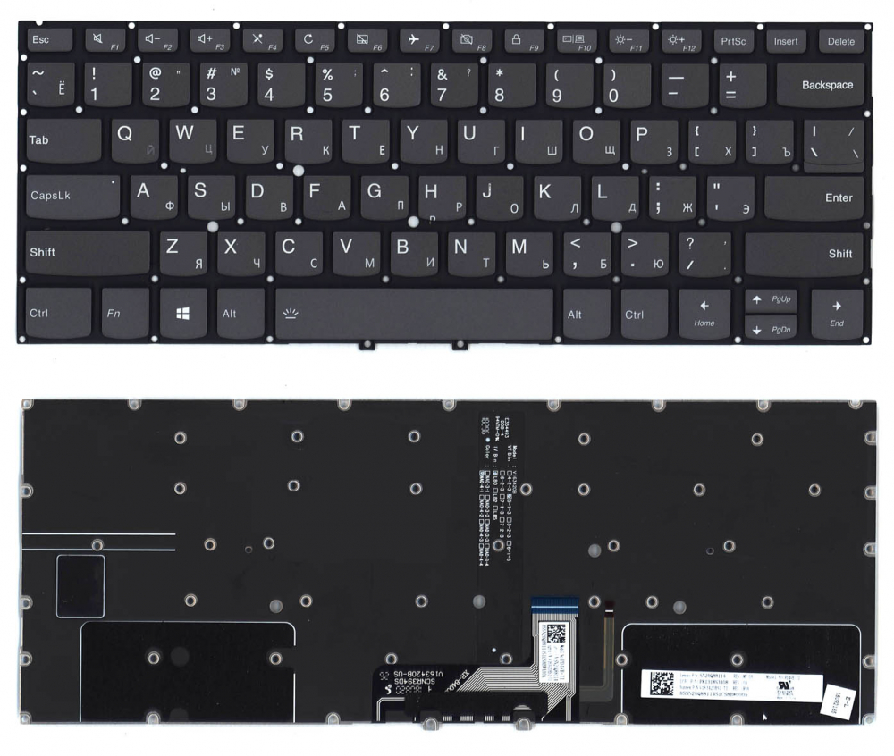 Клавиатура для ноутбука Lenovo Yoga C930-13IKB черная