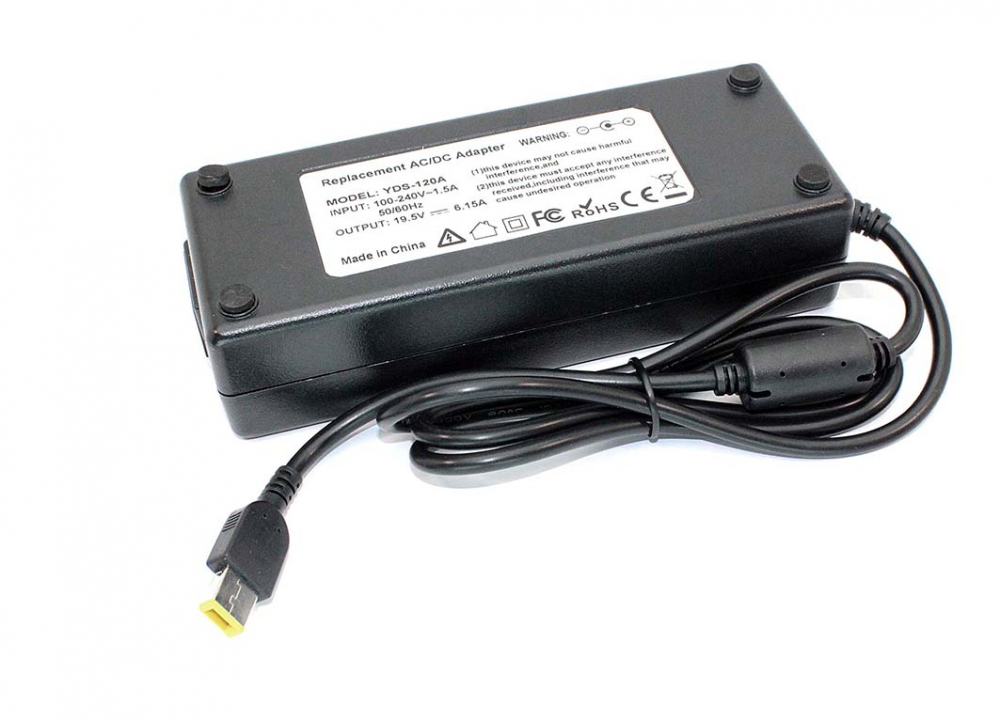 Блок питания (сетевой адаптер) для ноутбуков Lenovo 19.5V 6.15A Rectangle (прямоугольный) OEM