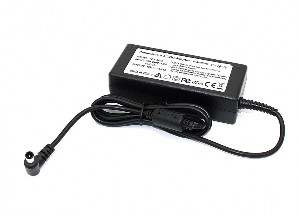 Блок питания (сетевой адаптер) для ноутбуков Sony 16V 3.75A 6.5x4.4mm OEM