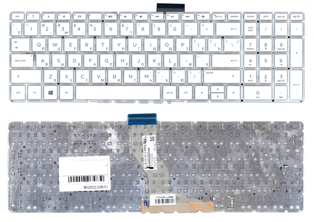 Клавиатура для ноутбука HP 15-BW 250 G6 белая