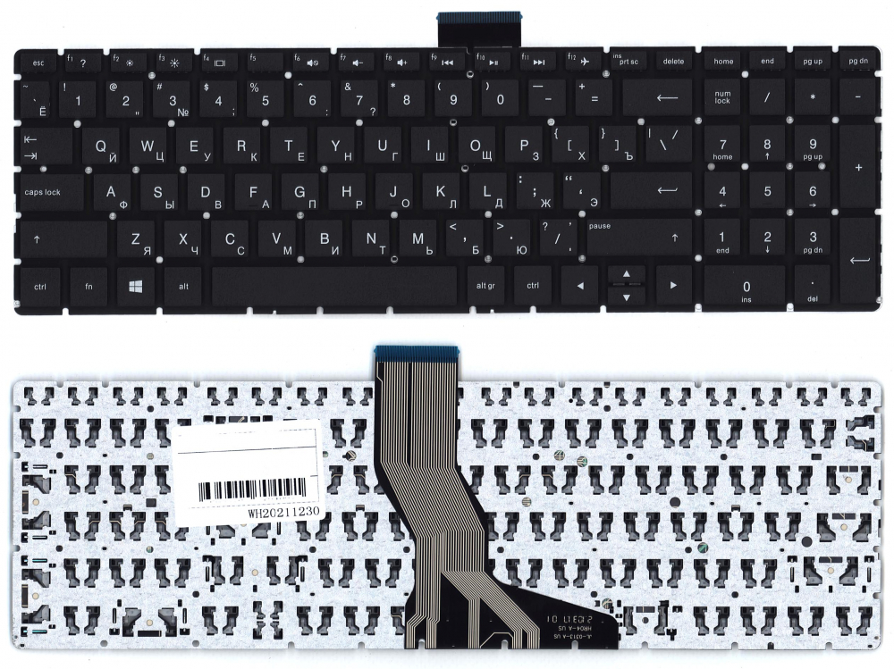 Клавиатура для ноутбука HP 15-BW 250 G6 черная без подсветки