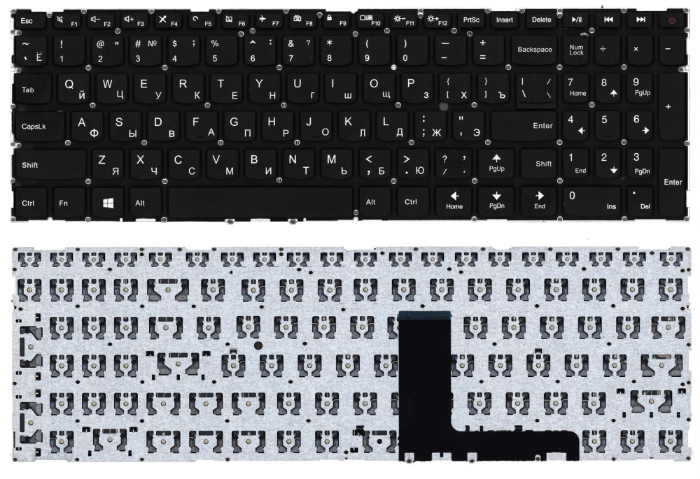 Клавиатура для ноутбука Lenovo IdeaPad 310-15ISK черная (версия 2)