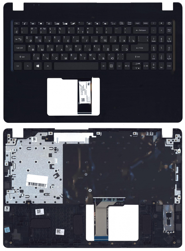 Клавиатура для ноутбука Acer Asipre A315-42 черная топ-панель