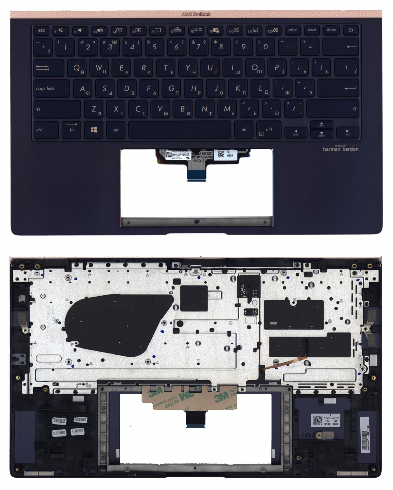 Клавиатура для ноутбука Asus ZenBook 14 UX434 топ-панель черная
