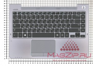 Клавиатура для ноутбука Samsung 530U4B NP530U4B-S01RU черная топ-панель серая BA75-03719C